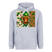 Heather Grey St. Patrick's Day Highland cow Heavyweight Hoodie - Neo Western