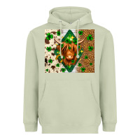 Matcha St. Patrick's Day Highland cow Heavyweight Hoodie - Neo Western