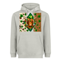 Moon Dust St. Patrick's Day Highland cow Heavyweight Hoodie - Neo Western