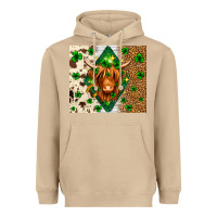 Mushroom St. Patrick's Day Highland cow Heavyweight Hoodie - Neo Western