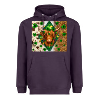 Plum St. Patrick's Day Highland cow Heavyweight Hoodie - Neo Western