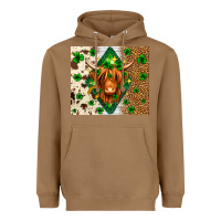 Toasted Coconut St. Patrick's Day Highland cow Heavyweight Hoodie - Neo Western