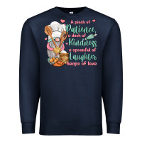 Navy a pinch of patience a dash of kindness a spoonful Premium Sweatshirt - JahusDesignShop