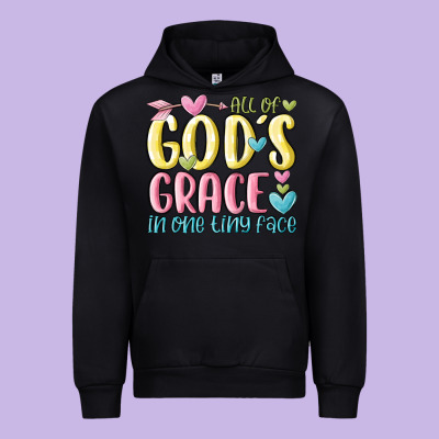 All Of God's Grace In One Tiny Face Urban Hoodie Designed By Maliassmallbusiness