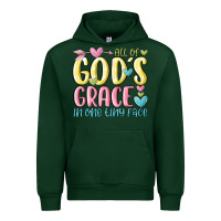 Forest Green all of god's grace in one tiny face Urban Hoodie - MaliasSmallBusiness