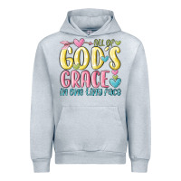 Heather Grey all of god's grace in one tiny face Urban Hoodie - MaliasSmallBusiness