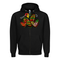 Black juneteenth hearts Zipper Hoodie - Zillion Design Studio