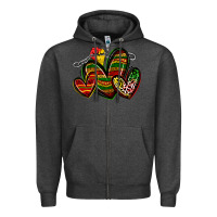 Charcoal Heather juneteenth hearts Zipper Hoodie - Zillion Design Studio