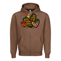 Chestnut juneteenth hearts Zipper Hoodie - Zillion Design Studio