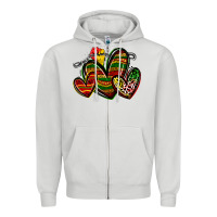 Dove Grey juneteenth hearts Zipper Hoodie - Zillion Design Studio