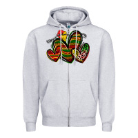 Heather Grey juneteenth hearts Zipper Hoodie - Zillion Design Studio