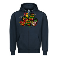 Navy juneteenth hearts Zipper Hoodie - Zillion Design Studio
