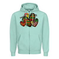 Seafoam juneteenth hearts Zipper Hoodie - Zillion Design Studio