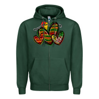 Sports Green juneteenth hearts Zipper Hoodie - Zillion Design Studio