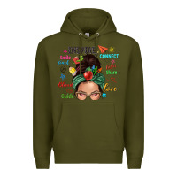 Army Green Teacher messy bun caucasian Premium Hoodie - NancyCooperArtShop