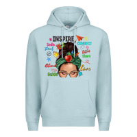 Blue Mist Teacher messy bun caucasian Premium Hoodie - NancyCooperArtShop