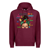 Burgundy Teacher messy bun caucasian Premium Hoodie - NancyCooperArtShop