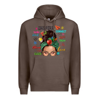 Coffee Teacher messy bun caucasian Premium Hoodie - NancyCooperArtShop