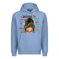 Colony Blue Teacher messy bun caucasian Premium Hoodie - NancyCooperArtShop