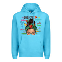 Ocean Blue Teacher messy bun caucasian Premium Hoodie - NancyCooperArtShop