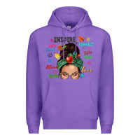 Purple Teacher messy bun caucasian Premium Hoodie - NancyCooperArtShop