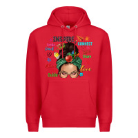 Red Teacher messy bun caucasian Premium Hoodie - NancyCooperArtShop