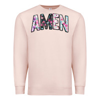 Pale Pink amen Premium Sweatshirt - JahusDesignShop
