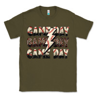 Army Green game day game day baseball lightning bolt Classic Tee - Zillion Design Studio