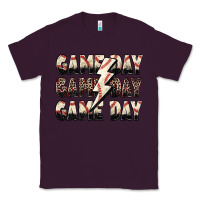 Plum game day game day baseball lightning bolt Classic Tee - Zillion Design Studio