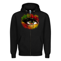 Black juneteenth eye Zipper Hoodie - Zillion Design Studio