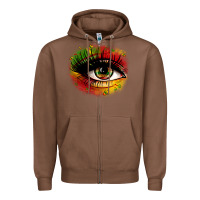 Chestnut juneteenth eye Zipper Hoodie - Zillion Design Studio
