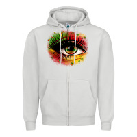 Dove Grey juneteenth eye Zipper Hoodie - Zillion Design Studio
