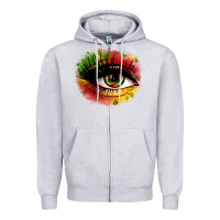 Heather Grey juneteenth eye Zipper Hoodie - Zillion Design Studio