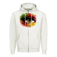 Oatmeal Heather juneteenth eye Zipper Hoodie - Zillion Design Studio