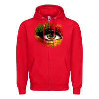 Red juneteenth eye Zipper Hoodie - Zillion Design Studio