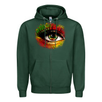 Sports Green juneteenth eye Zipper Hoodie - Zillion Design Studio