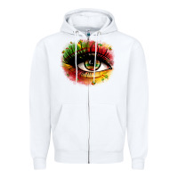 White juneteenth eye Zipper Hoodie - Zillion Design Studio