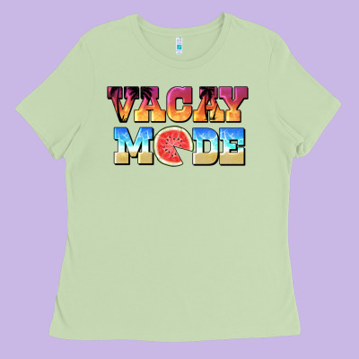 Vacay Mode Watermelon Ladies Tee Designed By Barkaloodesign