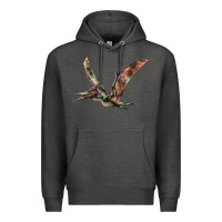 Charcoal Heather Pteranodon Premium Hoodie - LillyAllenDesigns