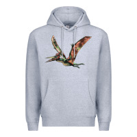 Heather Grey Pteranodon Premium Hoodie - LillyAllenDesigns