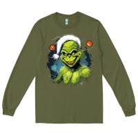 Army Green Grinch Long Sleeve Tee - Unal Design