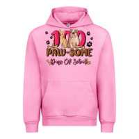 Fuchsia Pink 100 paw some days of school Urban Hoodie - MaliasSmallBusiness