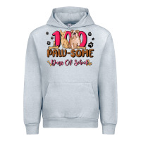 Heather Grey 100 paw some days of school Urban Hoodie - MaliasSmallBusiness