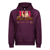 Mauve Wine 100 paw some days of school Urban Hoodie - MaliasSmallBusiness
