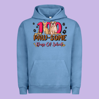 100 Paw Some Days Of School Urban Hoodie Designed By Maliassmallbusiness