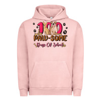 Pigment Salmon 100 paw some days of school Urban Hoodie - MaliasSmallBusiness