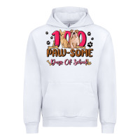 White 100 paw some days of school Urban Hoodie - MaliasSmallBusiness