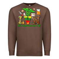 Chestnut lvn juneteenth licensed vocational nurse with croc Premium Sweatshirt - AdoDesignShop
