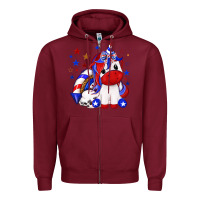 Burgundy 4th of july american unicorn Zipper Hoodie - texasbilliewilder