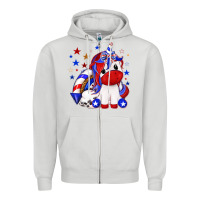 Dove Grey 4th of july american unicorn Zipper Hoodie - texasbilliewilder